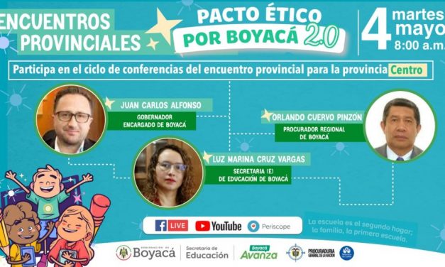 Gobernación y Procuraduría invitan al Pacto Ético x Boyacá 2.0 que comienza este 4 de mayo