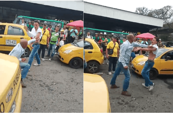 Vídeo: Pelea de taxistas en la Terminal del Norte en Medellín