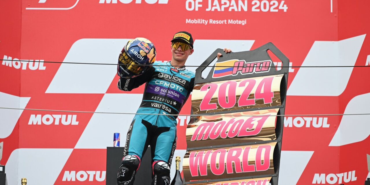 David Alonso se corona campeón del MotoGP 3 tras su victoria en Japón