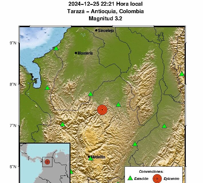 Sismo de magnitud 5.1 sacude Antioquia en Navidad