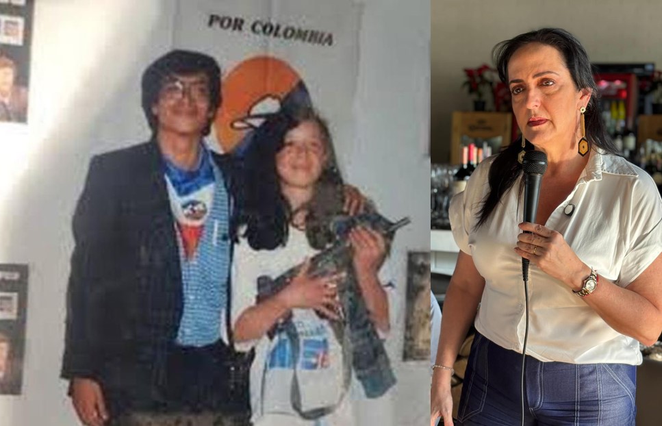 Aparece mujer de foto con Petro: «el arma no es real, es montaje»